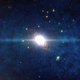Representación artística de la Supernova de par inestable que probablemente fue un sistema binario de estrellas de Población III.